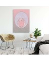 Decorative Canvas painting for bathroom - Pink abstract circles | FEEBY