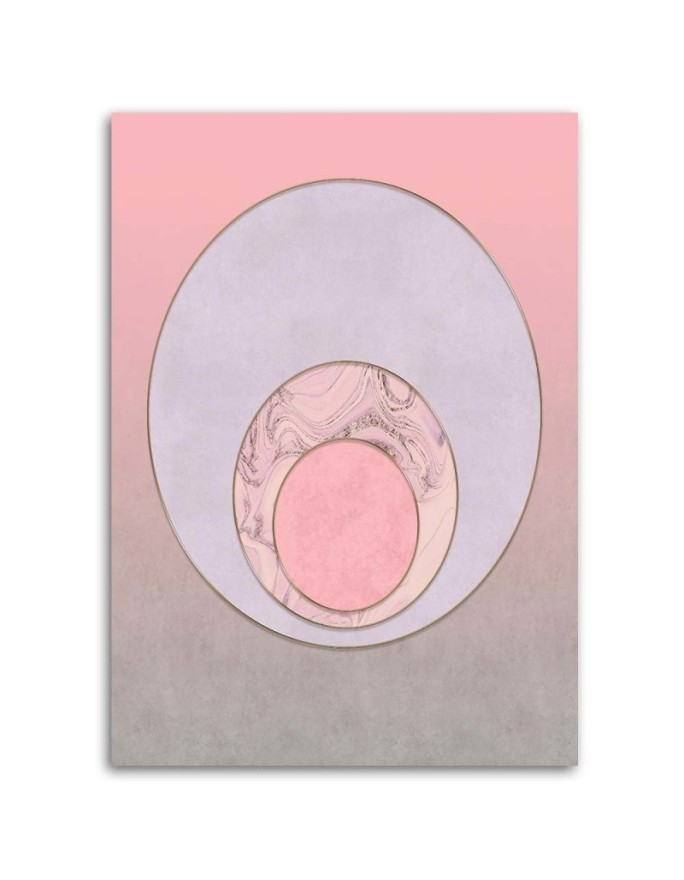 Decorative Canvas painting for bathroom - Pink abstract circles | FEEBY