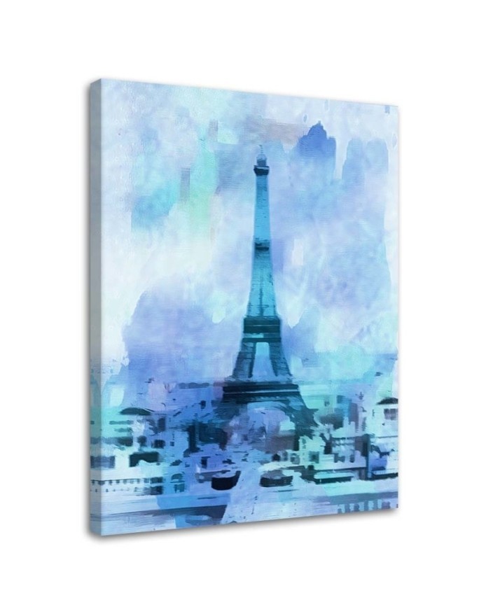 Canvas prints for living room - Blue Eiffel Tower | FEEBY