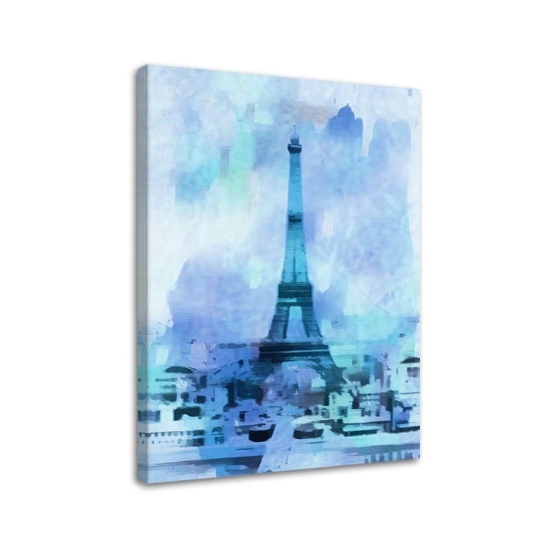 Canvas prints for living room - Blue Eiffel Tower | FEEBY