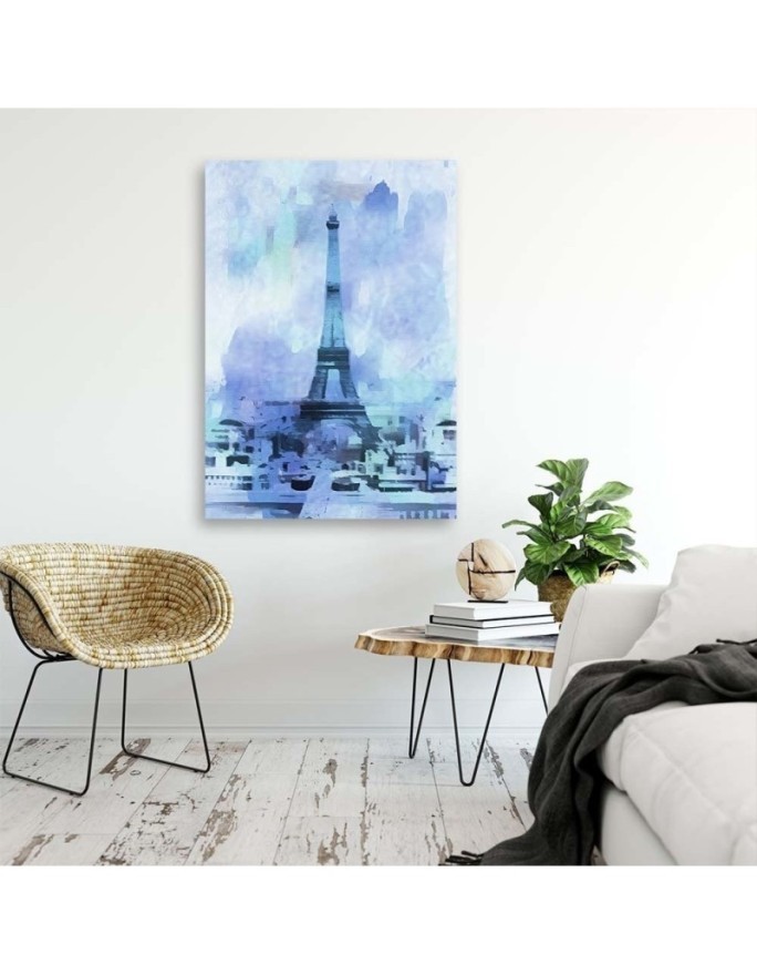 Canvas prints for living room - Blue Eiffel Tower | FEEBY