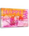 Canvas prints for kitchen, dining room - Happy Day lettering and mug | FEEBY