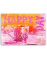 Canvas prints for kitchen, dining room - Happy Day lettering and mug | FEEBY