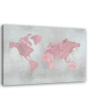 Canvas prints for girl's room - Pink world map Andrea Haase | FEEBY