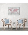 Canvas prints for girl's room - Pink world map Andrea Haase | FEEBY