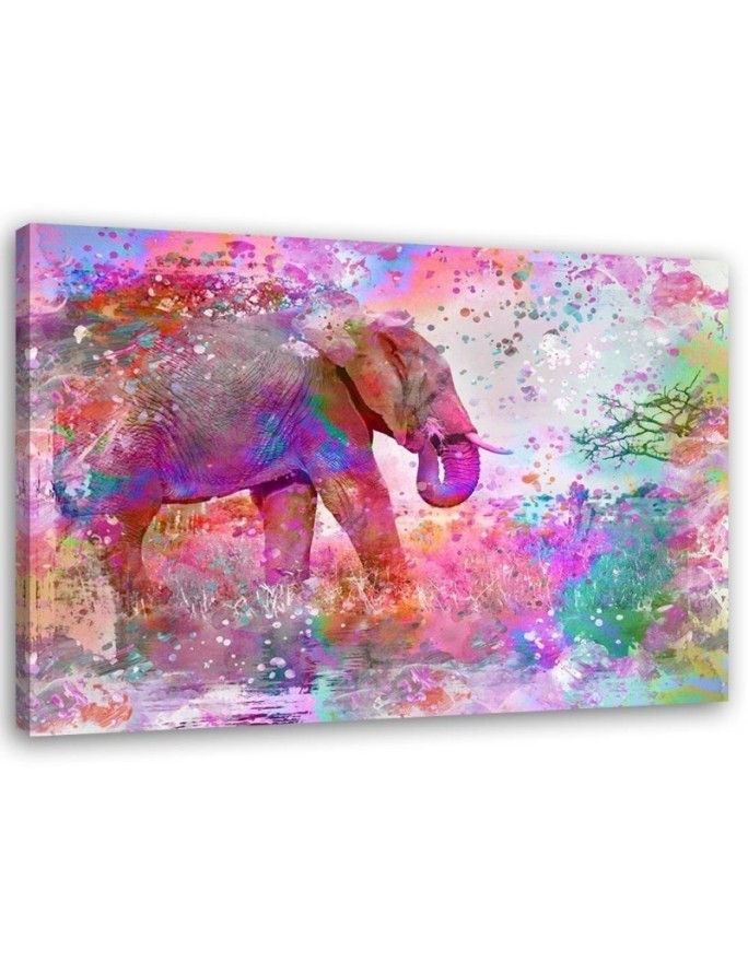 Pictures on Canvas for a girl's room - Colourful elephant Andrea Haase | FEEBY