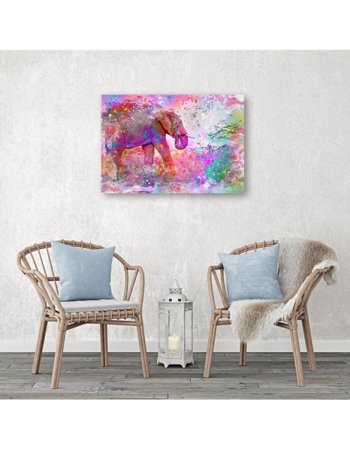 Pictures on Canvas for a girl's room - Colourful elephant Andrea Haase | FEEBY