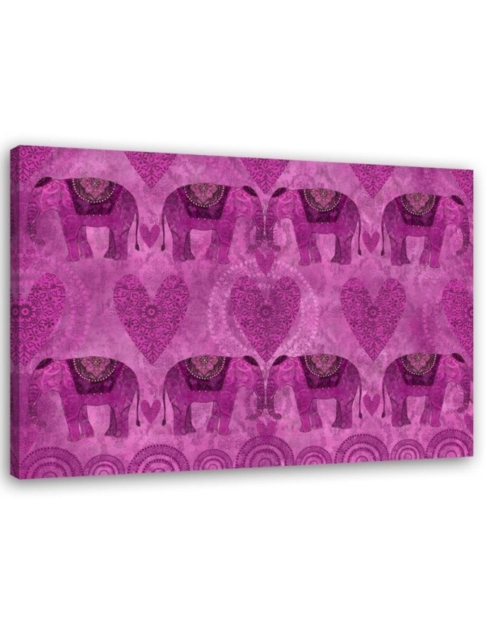 Canvas prints for a girl's room - Pink elephants Andrea Haase | FEEBY