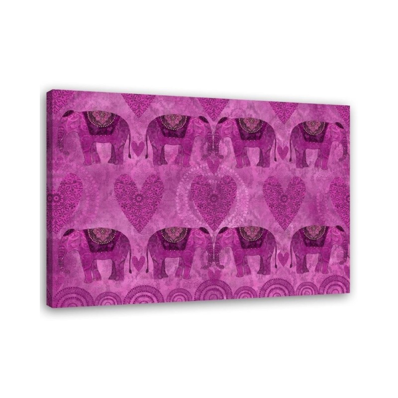 Canvas prints for a girl's room - Pink elephants Andrea Haase | FEEBY