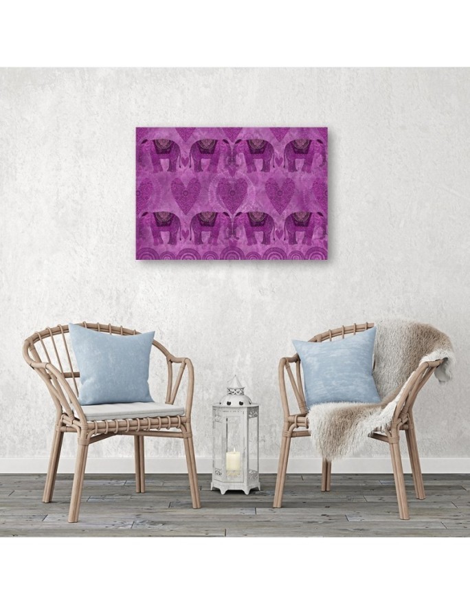 Canvas prints for a girl's room - Pink elephants Andrea Haase | FEEBY