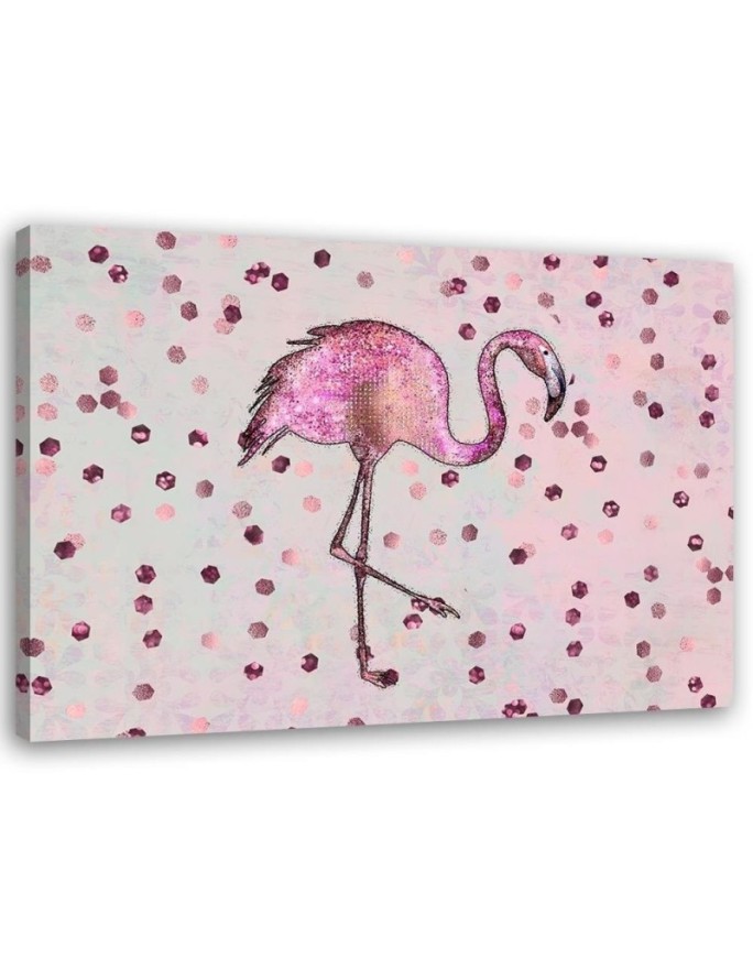 Canvas print Flamingo on a...