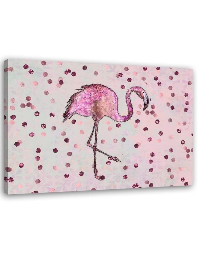 Canvas prints for children's room - Flamingo on a dotted background Andrea Haase | FEEBY