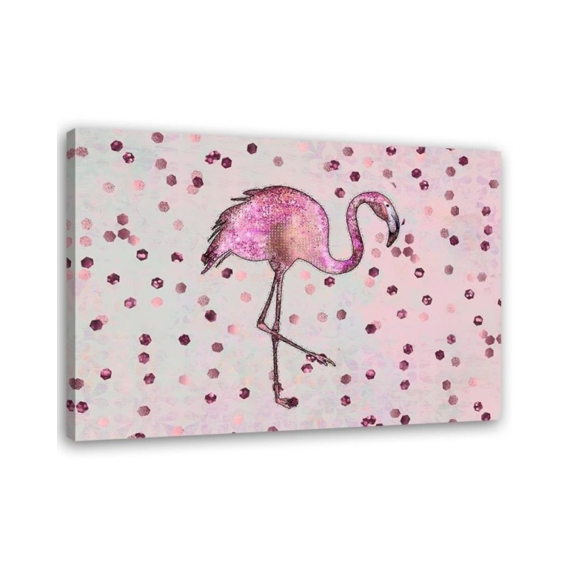 Canvas prints for children's room - Flamingo on a dotted background Andrea Haase | FEEBY