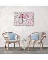 Canvas prints for children's room - Flamingo on a dotted background Andrea Haase | FEEBY