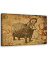 Canvas prints for children's room - Hippopotamus in retro style | FEEBY