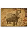 Canvas prints for children's room - Hippopotamus in retro style | FEEBY