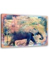 Canvas prints for the study,office - African elephant on the background of the map | FEEBY