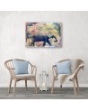 Canvas prints for the study,office - African elephant on the background of the map | FEEBY