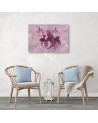 Wall art painting - Bird on pink leaves - Andrea Haase | FEEBY