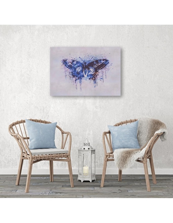 Pictures on Canvas for living room - Butterfly in shades of blue Andrea Haase | FEEBY