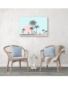 Digital art Canvas painting - Palm trees against a pink sun Andrea Haase | FEEBY