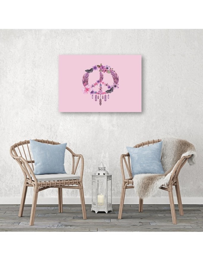 Youth Canvas painting - Peace sign and dream catcher Andrea Haase | FEEBY