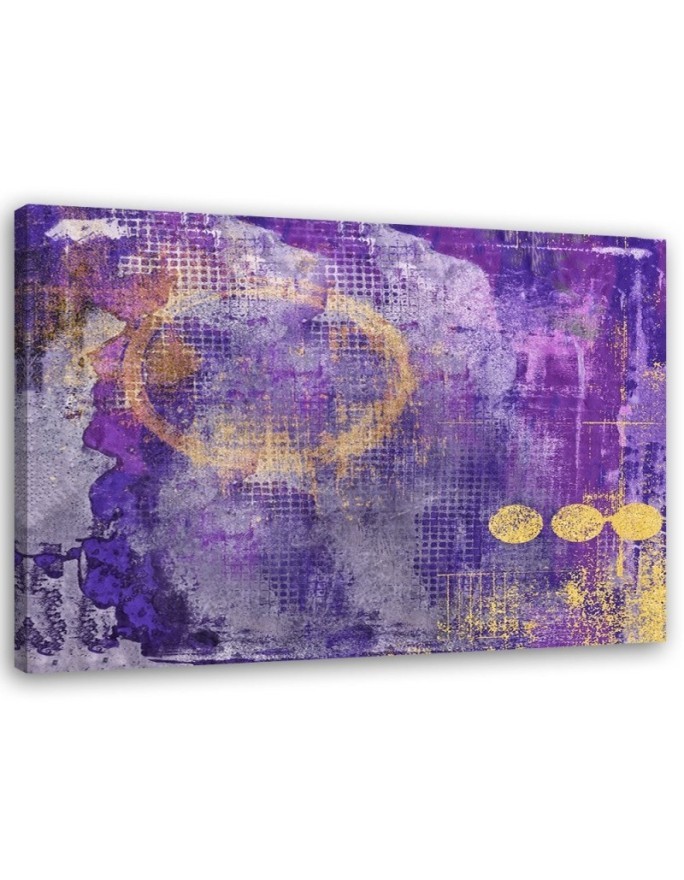 Wall art painting - Purple abstract with gold elements | FEEBY
