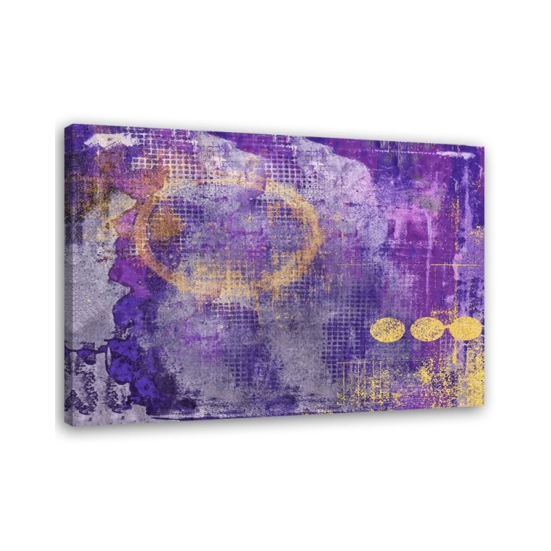 Wall art painting - Purple abstract with gold elements | FEEBY