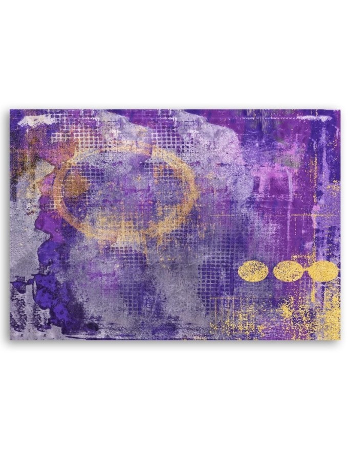 Wall art painting - Purple abstract with gold elements | FEEBY