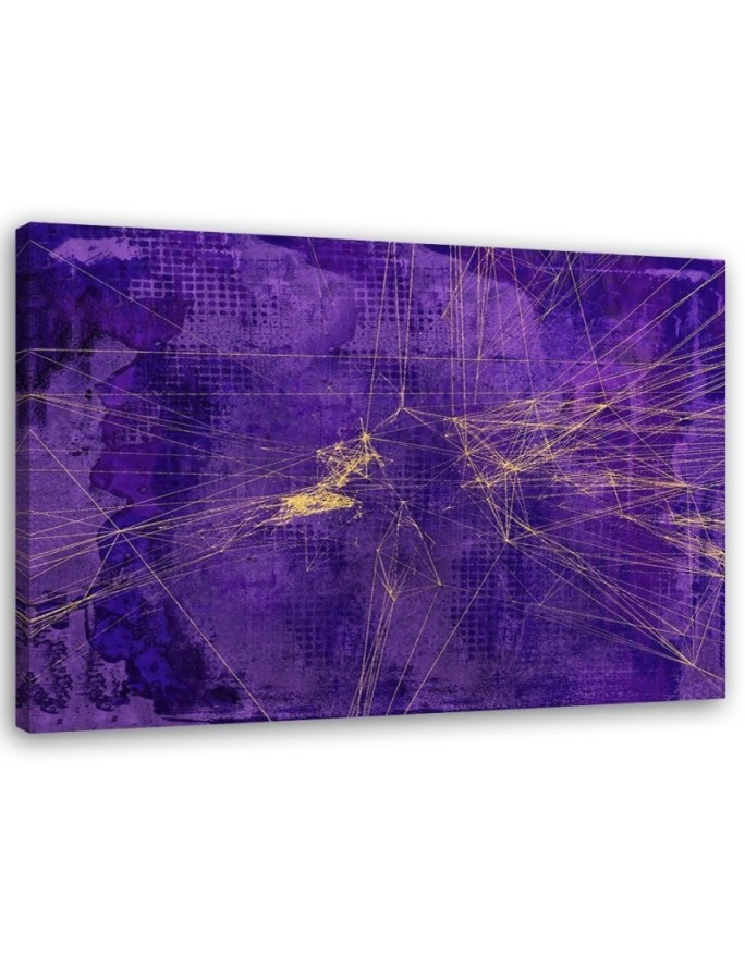 Loft Canvas painting - Gold lines on purple background Andrea Haase | FEEBY