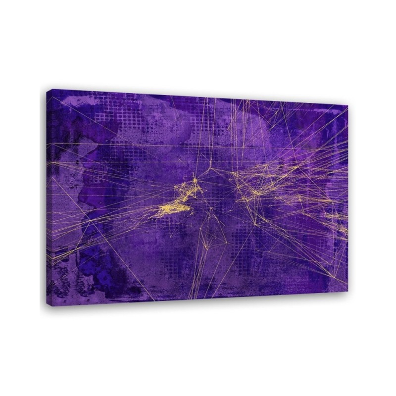 Loft Canvas painting - Gold lines on purple background Andrea Haase | FEEBY