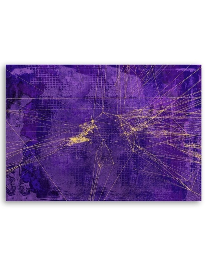 Loft Canvas painting - Gold lines on purple background Andrea Haase | FEEBY