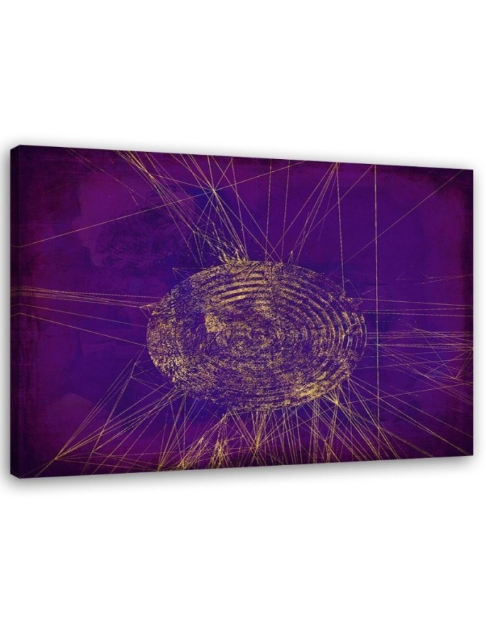 Modern Canvas painting - Golden circle on purple background Andrea Haase | FEEBY