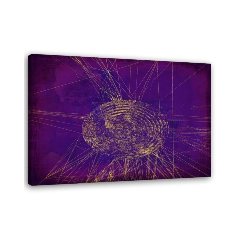 Modern Canvas painting - Golden circle on purple background Andrea Haase | FEEBY