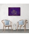 Modern Canvas painting - Golden circle on purple background Andrea Haase | FEEBY
