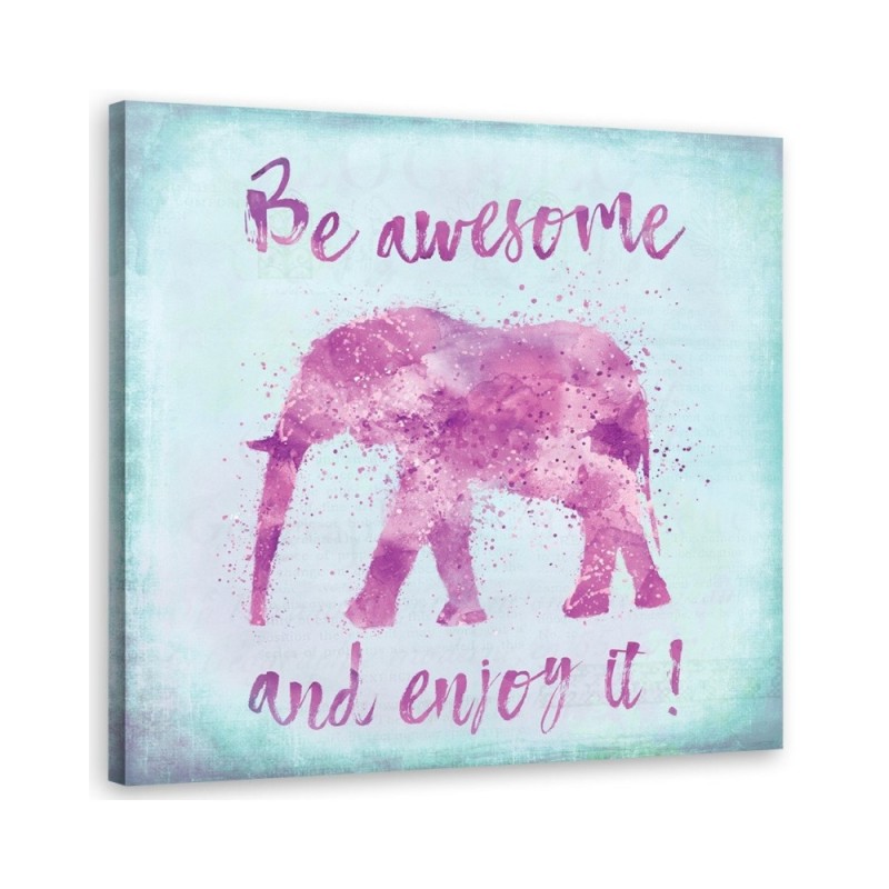 Canvas prints for children's room Inscription and pink elephant Andrea Haase | FEEBY