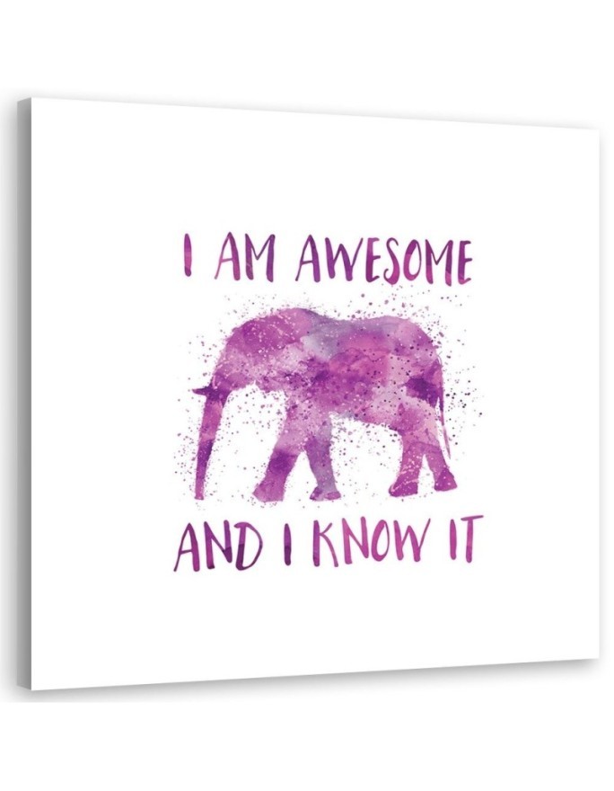 Decorative Canvas painting for wall Inscription and elephant Andrea Haase | FEEBY