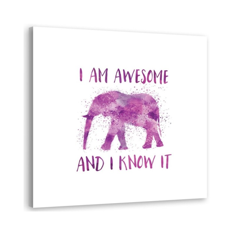 Decorative Canvas painting for wall Inscription and elephant Andrea Haase | FEEBY
