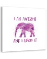 Decorative Canvas painting for wall Inscription and elephant Andrea Haase | FEEBY