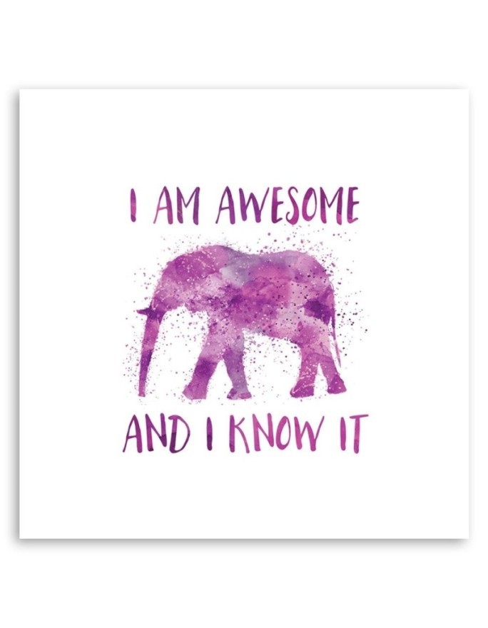 Decorative Canvas painting for wall Inscription and elephant Andrea Haase | FEEBY