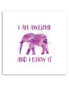 Decorative Canvas painting for wall Inscription and elephant Andrea Haase | FEEBY