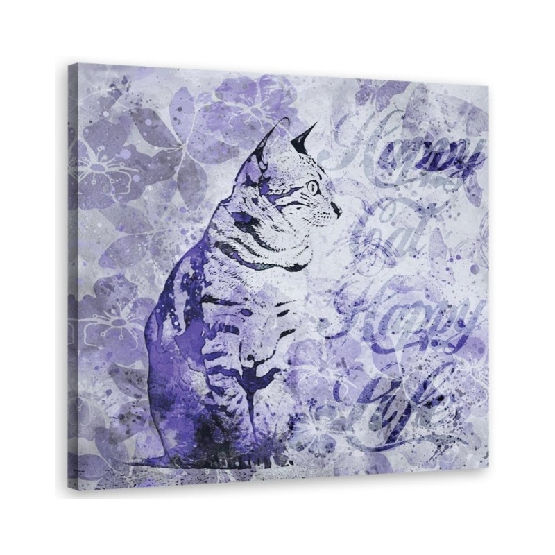 Canvas prints for girl - Cat on purple background Andrea Haase | FEEBY