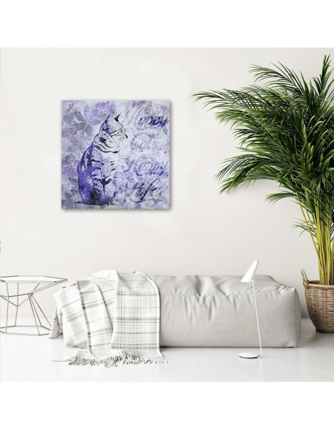 Canvas prints for girl - Cat on purple background Andrea Haase | FEEBY