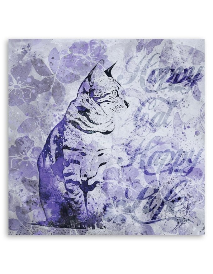 Canvas prints for girl - Cat on purple background Andrea Haase | FEEBY