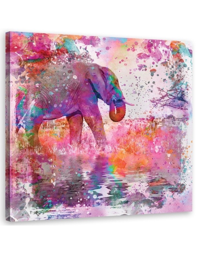 Youth Canvas painting Elephant colourful abstraction Andrea Haase | FEEBY