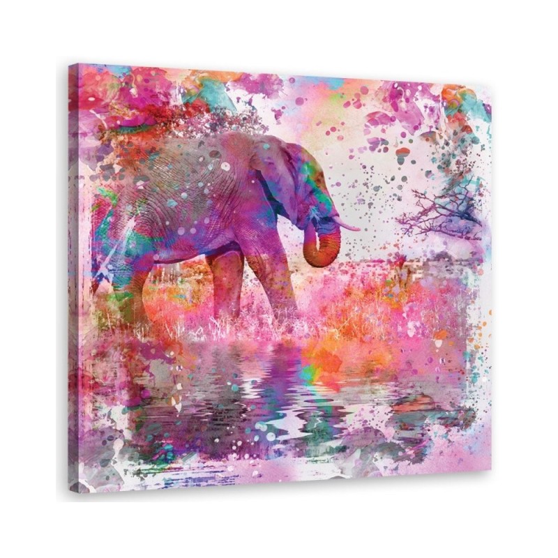 Youth Canvas painting Elephant colourful abstraction Andrea Haase | FEEBY