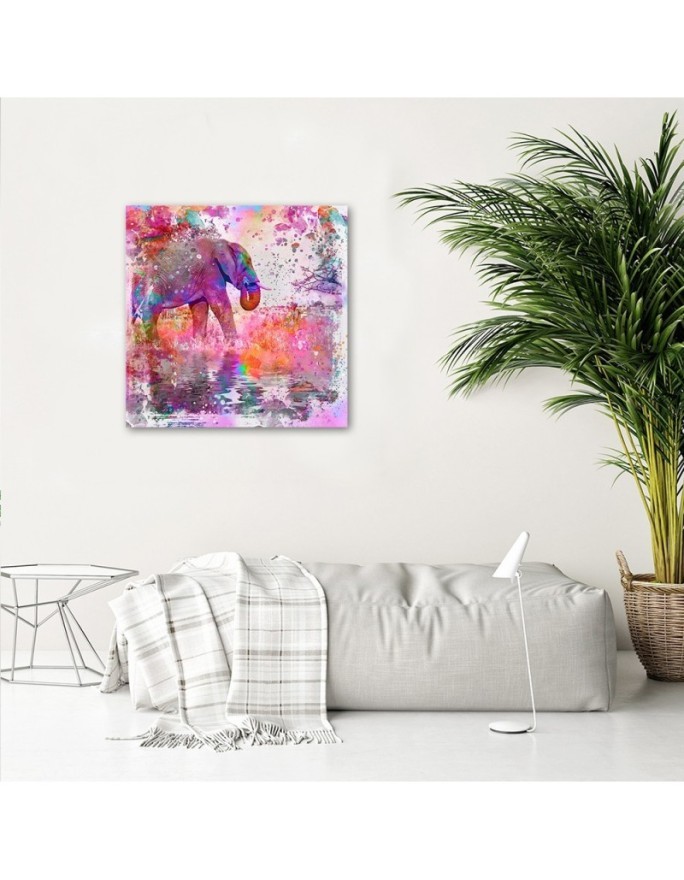 Youth Canvas painting Elephant colourful abstraction Andrea Haase | FEEBY