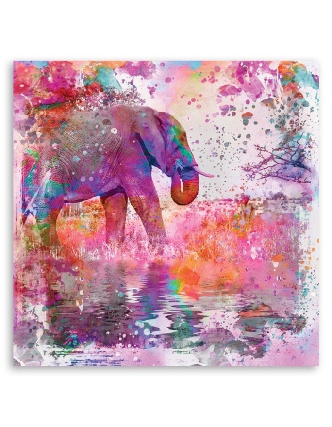 Youth Canvas painting Elephant colourful abstraction Andrea Haase | FEEBY