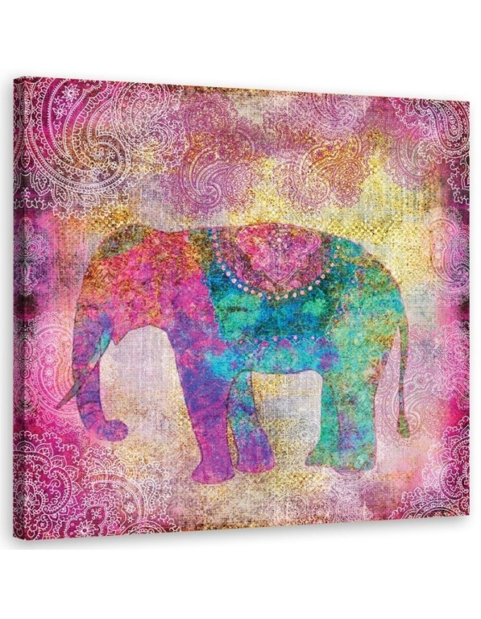 Indian pink elephant - Canvas painting for a child's room Andrea Haase | FEEBY