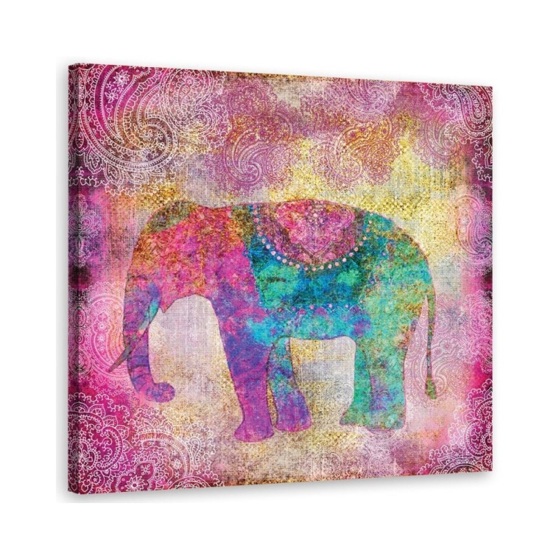 Indian pink elephant - Canvas painting for a child's room Andrea Haase | FEEBY